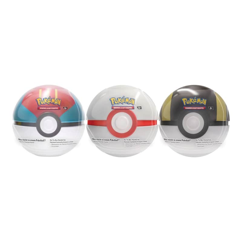 Karmesin & Purpur Produkte: 2023 Herbst Pokeball Tin-Box (3 Booster)