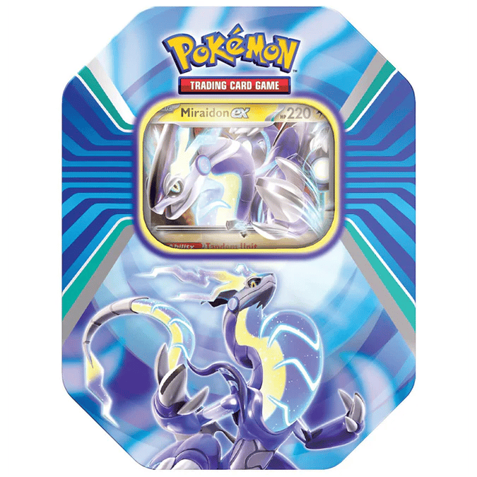 Scarlet & Violet Products: Paldea Legends Tins: Miraidon ex Tin-Box (4 Booster)
