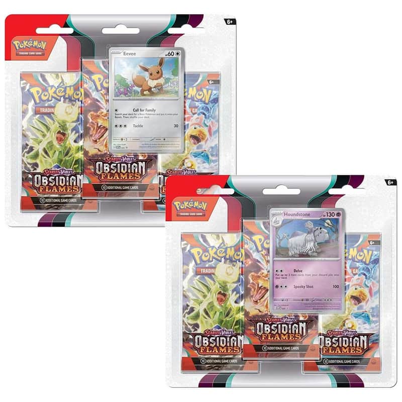 Scarlet & Violet: "Obsidian Flames" - Houndstone / Eevee 3-Pack Blister (3 Booster)