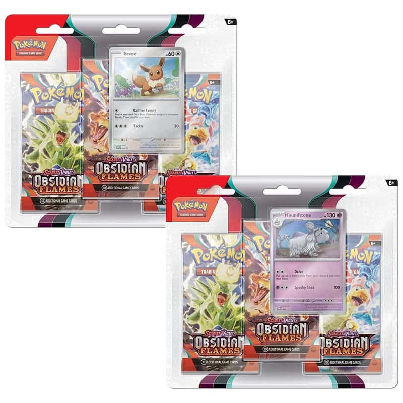 Scarlet & Violet: "Obsidian Flames" - Houndstone / Eevee 3-Pack Blister (3 Booster)