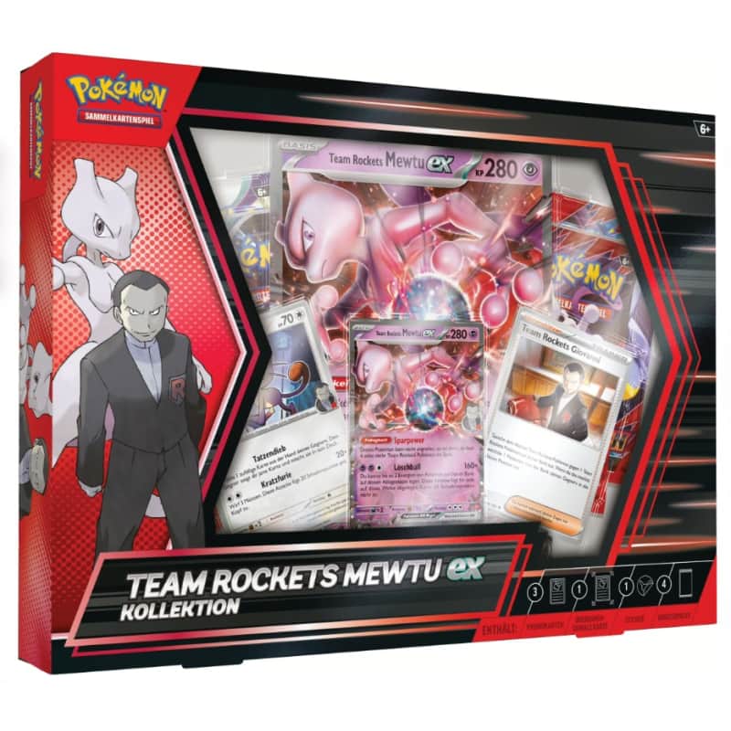 Karmesin & Purpur: "Ewige Rivalen" - Team Rockets Mewtu ex Kollektion (4 Booster)