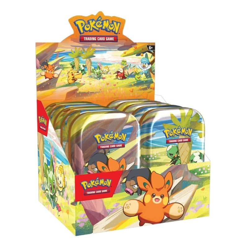 Karmesin & Purpur Produkte: "Paldea Freunde" - Mini Tin Display (20 Booster / 10 Tin Boxen)