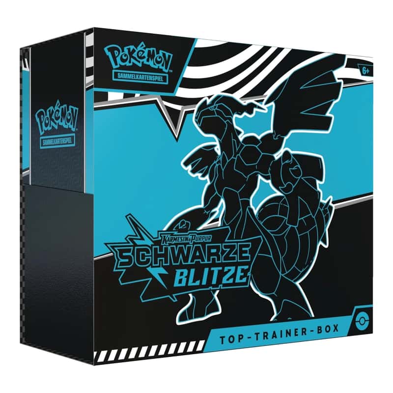 Karmesin & Purpur: "Schwarze Blitze" - Top Trainer Box / TTB (9 Booster)