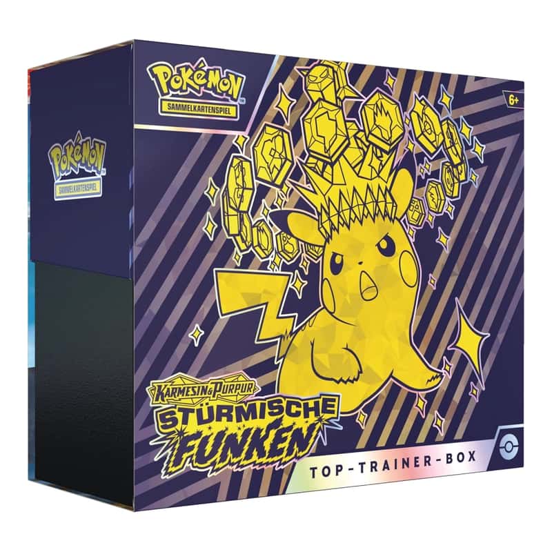 Karmesin & Purpur: "Stürmische Funken" - Top Trainer Box / TTB (9 Booster)