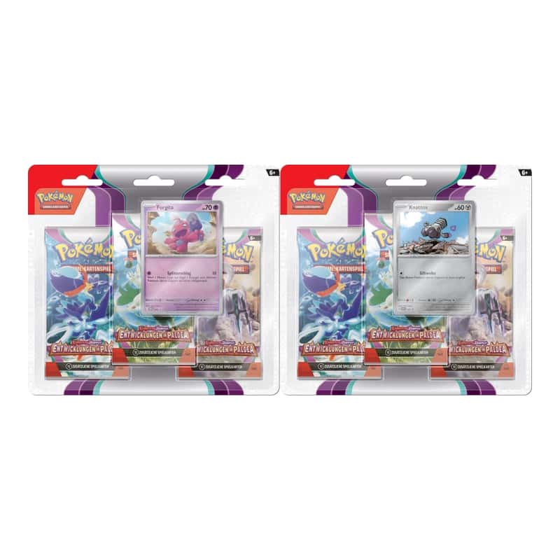 Karmesin & Purpur: "Entwicklungen in Paldea" - Forgita / Knattox 3-Pack Blister (3 Booster)