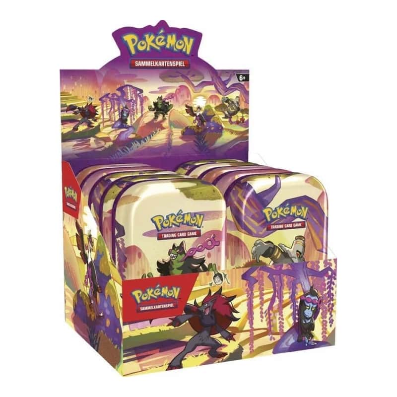 Karmesin & Purpur: "Nebel der Sagen" - Mini Tin Display (20 Booster / 10 Tin Boxen)