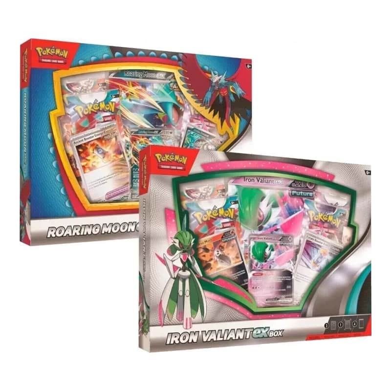 Scarlet & Violet Products: Iron Valiant / Roaring Moon ex Box (4 Booster)