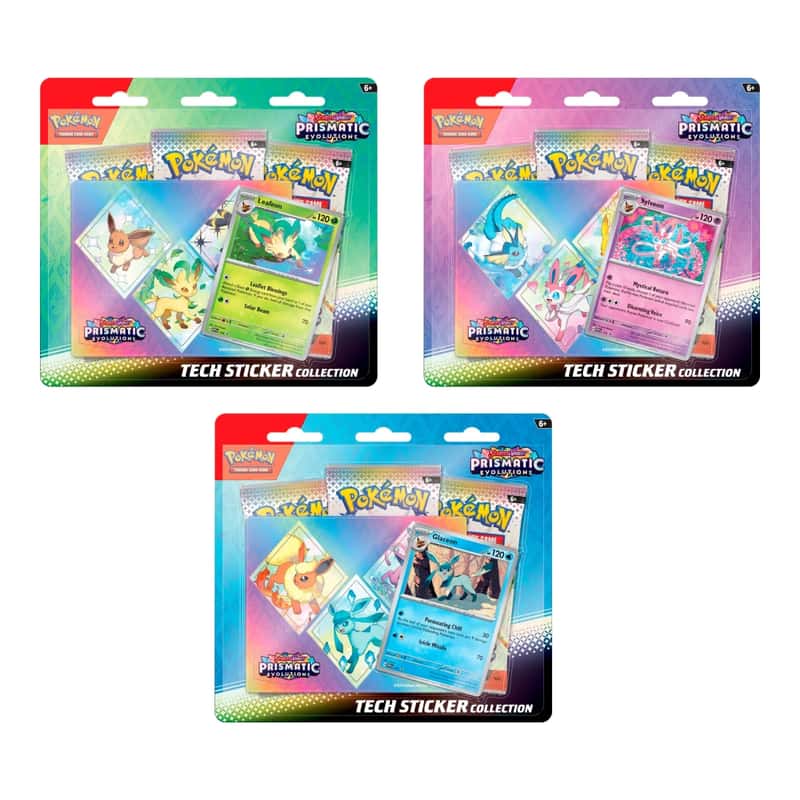 Scarlet & Violet: "Prismatic Evolutions" - Leafeon / Sylveon / Glaceon Tech Sticker Collection (3 Booster)