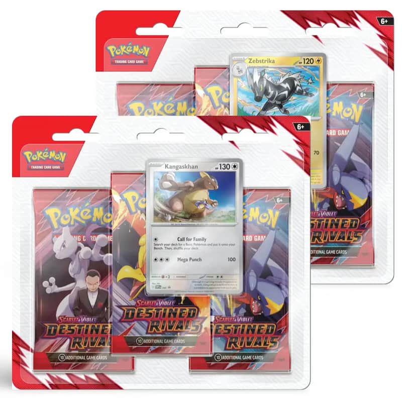 Scarlet & Violet: "Destined Rivals" - Kangaskhan / Zebstrika 3 Pack Blister (3 Booster)