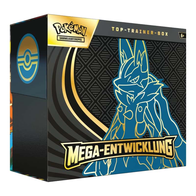 Karmesin & Purpur: "Mega-Entwicklung" - Mega Lucario Top Trainer Box (9 Booster)