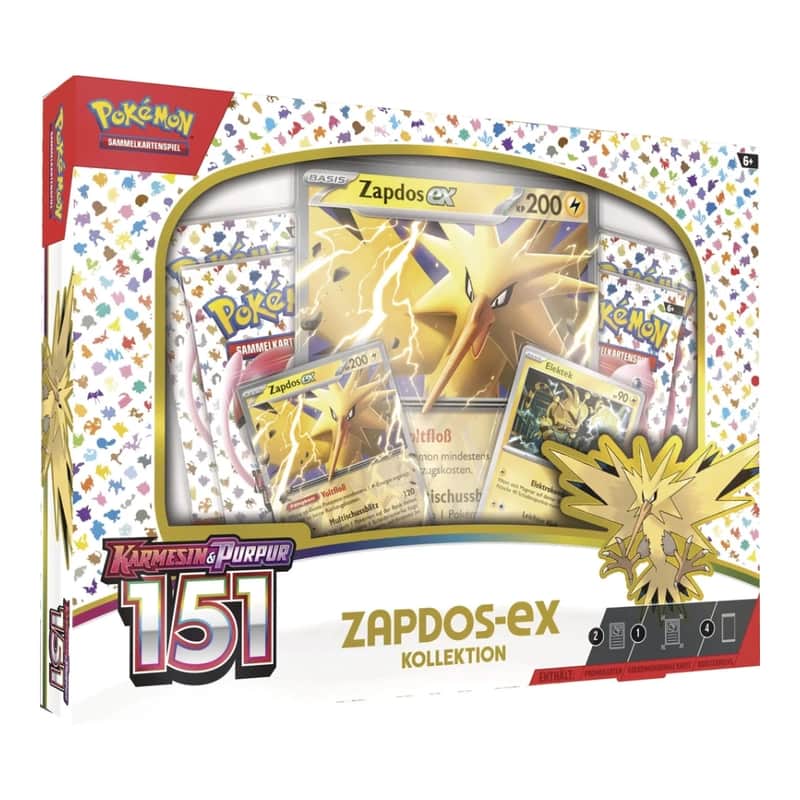 Karmesin & Purpur: "151" - Zapdos ex Kollektion (4 Booster)